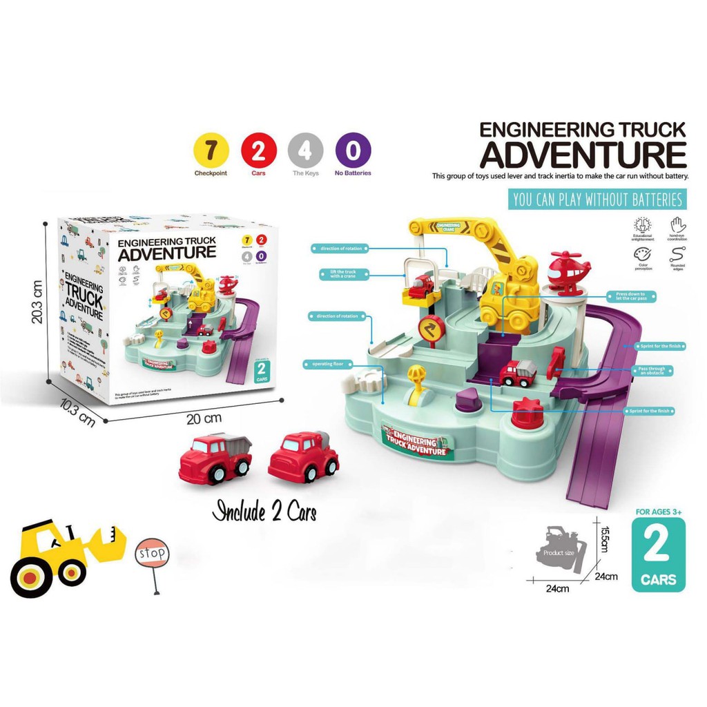 mainan puzzle engineering truck / train car adventure