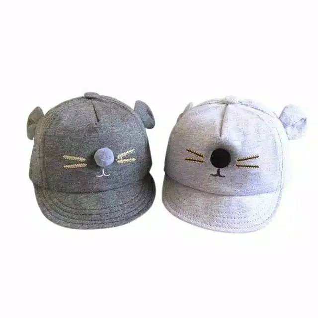 TOPI ANAK  IMPORT KOREA, TOPI KOREA MODEL KUMIS KUCING/BABY HAT / KIDS HAT(Topi boy kumis)