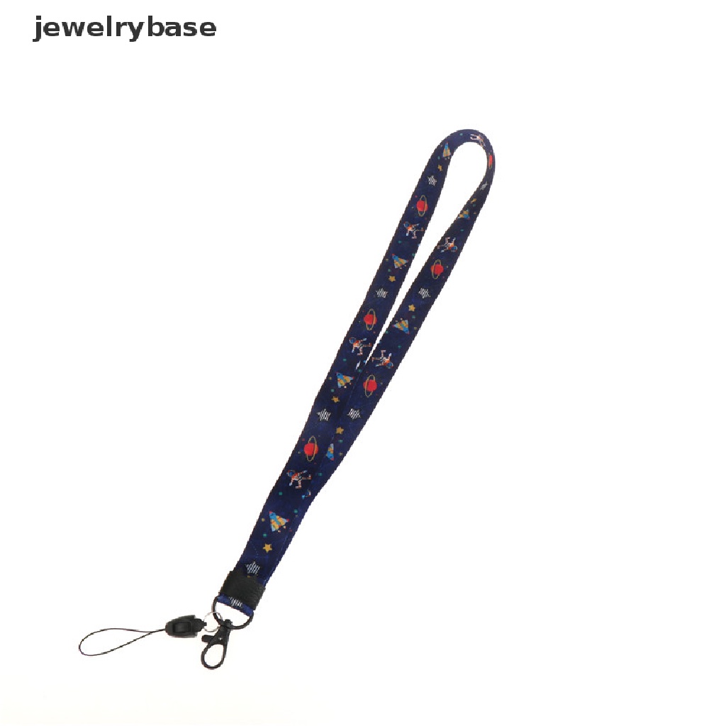 (jewelrybase) Tali lanyard Motif Print Kaktus / flamingo Bisa Dilepas Untuk Aksesoris Handphone