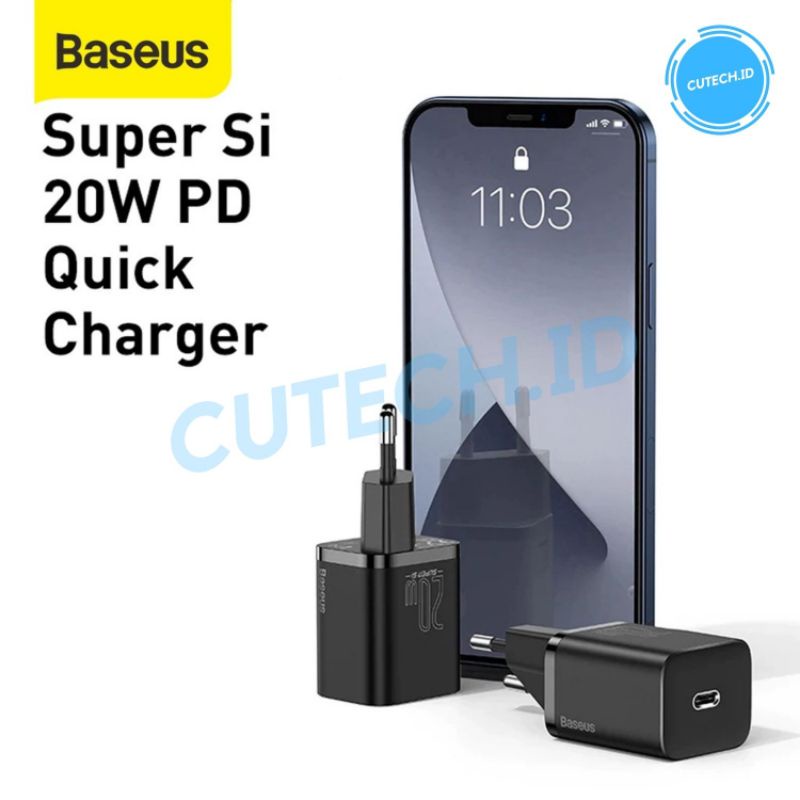 BASEUS KEPALA CHARGER TYPE C SUPER SI 20W PD QUICK CHARGER