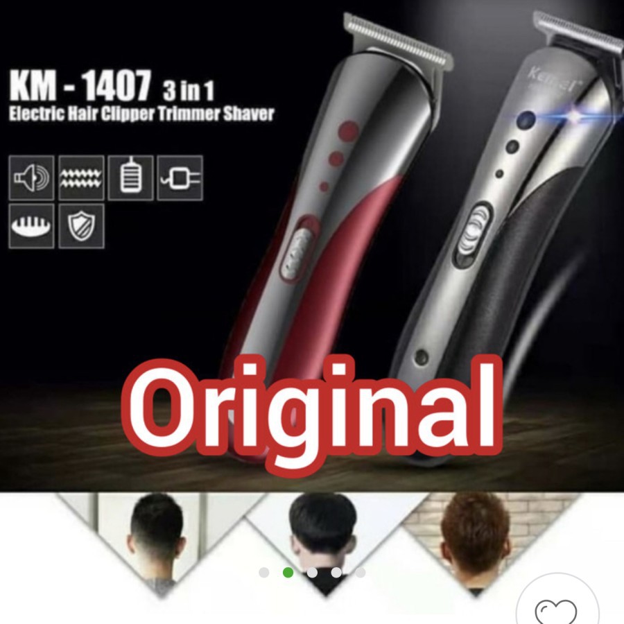 Kemei Hair Clipper KM-1407 Cukuran Rambut, Kumis, Jenggot, Bulu Hidung