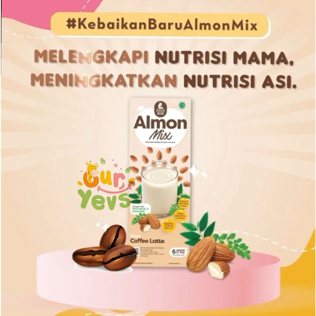 Mama Bear Almon Mix NEW FORMULA COFFEE LATE / Almonmix mamabear / mama bear almond/ ASI Booster / Pelancar ASI
