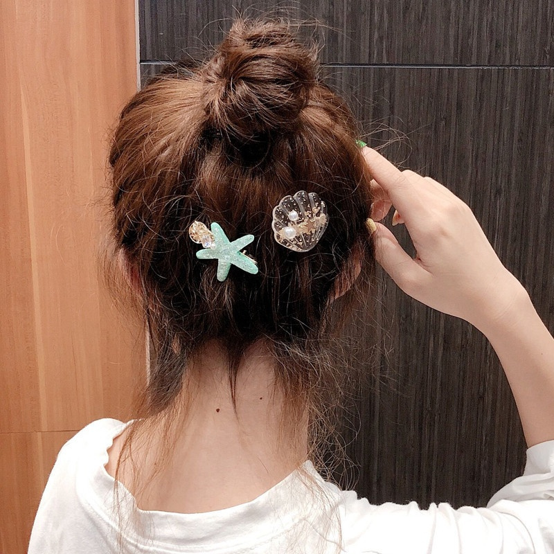 1Pcs Girls Korean INS Style Shell Starfish Duckbill Hairpin / Kids Sweet Cute Bangs Clip