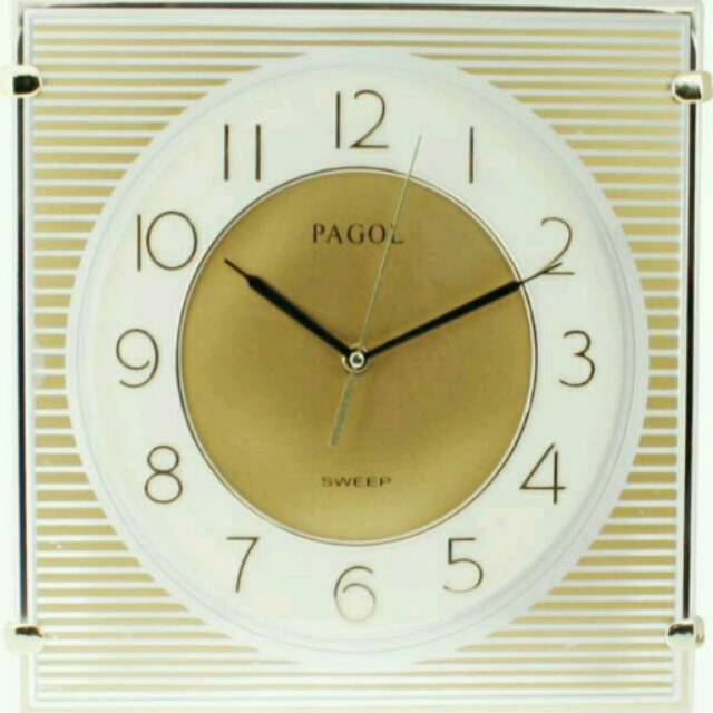 Jam Dinding Pagol Kotak Transparan Sweep Movement