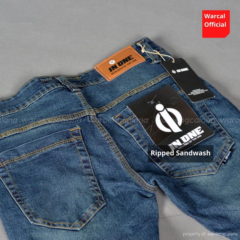 Jeans Sobek Ripped Sandwash Blue