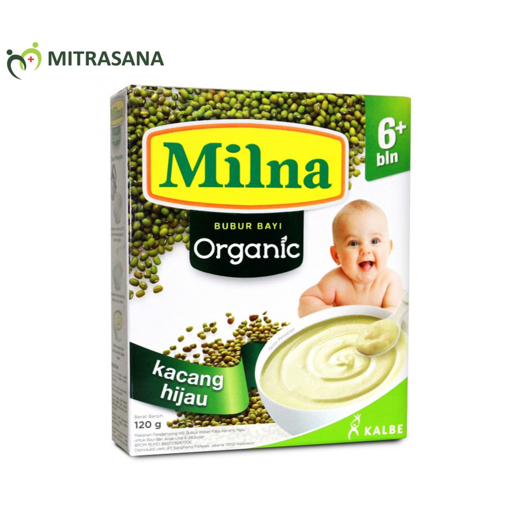 Milna Bubur Organik 6 Bln Kacang Hijau 120gr