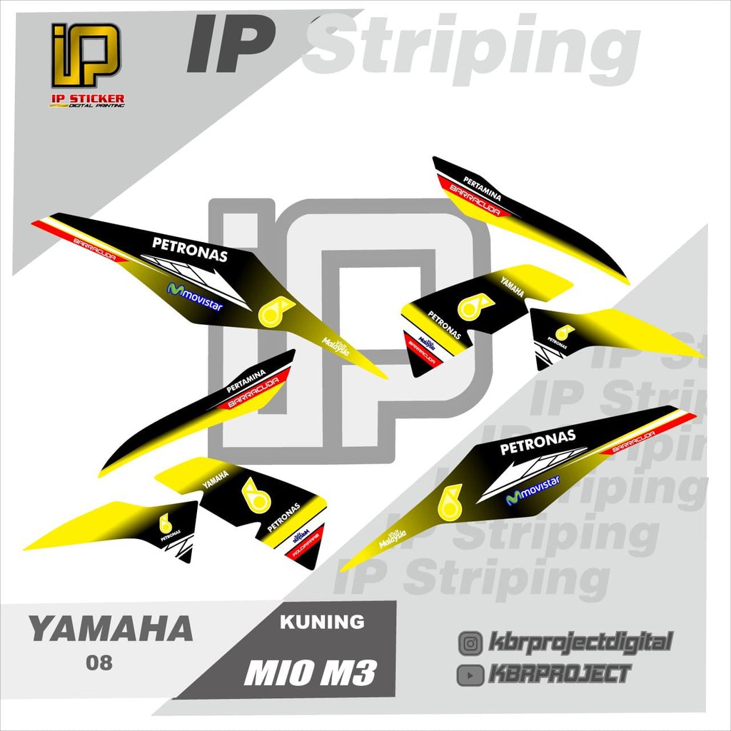 (cod) stiker motor – striping mio m3 petronas - motor yamaha- motor -sticker variasi – Racing 08