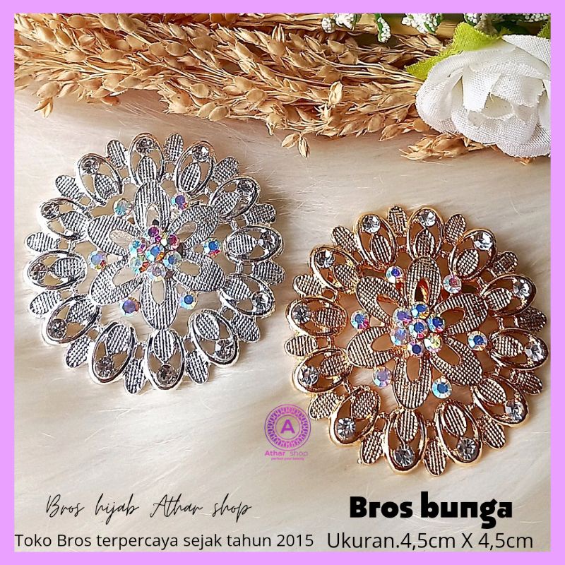 Bros bunga permata diamond swaroski /fashion muslim/bros kebaya/bros kutubaru-3