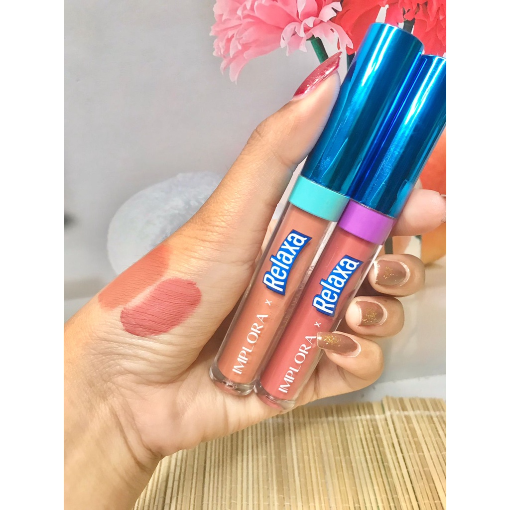 ✿ELYSABETHME✿ IMPLORA X RELAXA lip cream SET lipstick cair mattee manis rasa permen mint wangi tahan lama