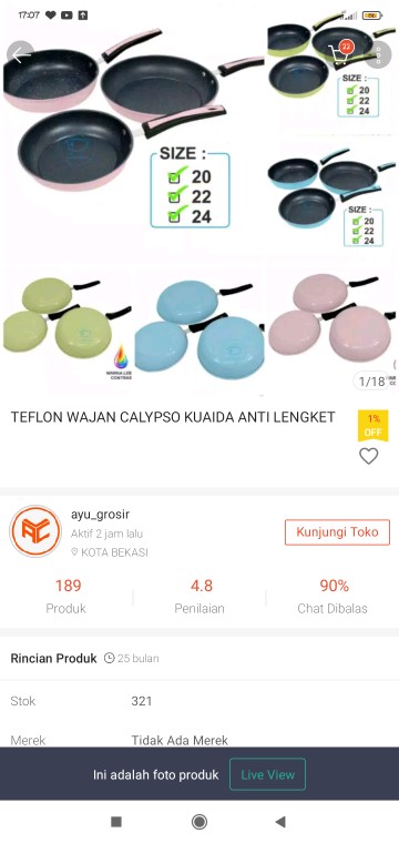 Teflon Wajan Calypso Kuaida Anti Lengket