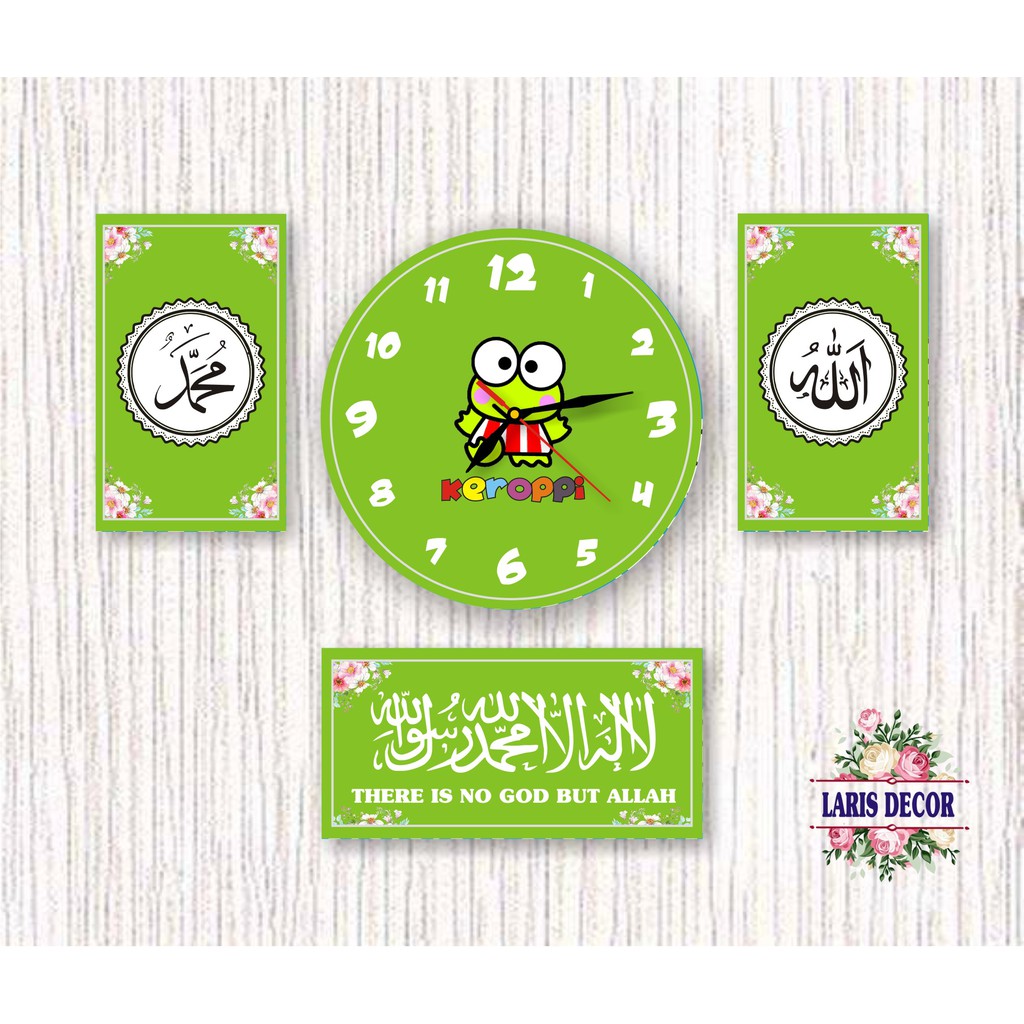 Jam dinding 1 PAKET Keroppi HIJAU