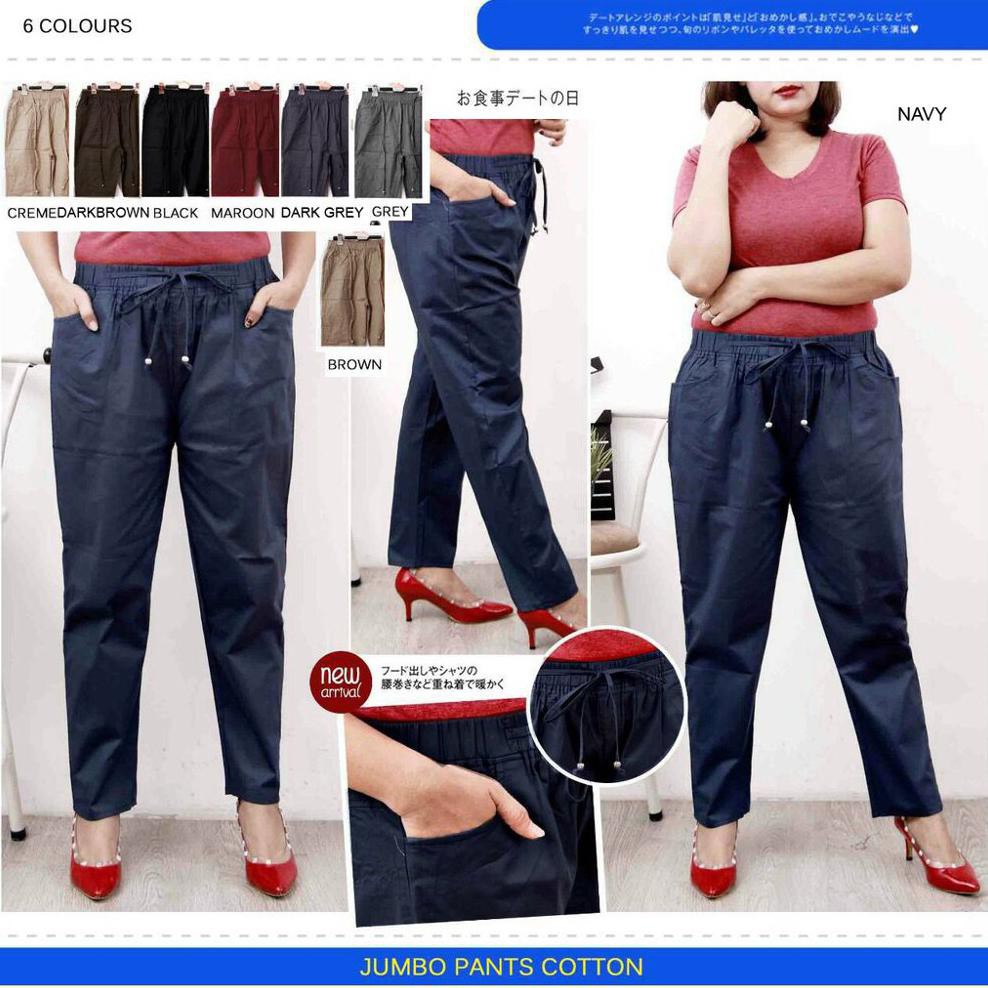 Celana panjang bahan wanita jumbo bigsize celana panjang wanita jumbo celana panjang perempuan jumbo