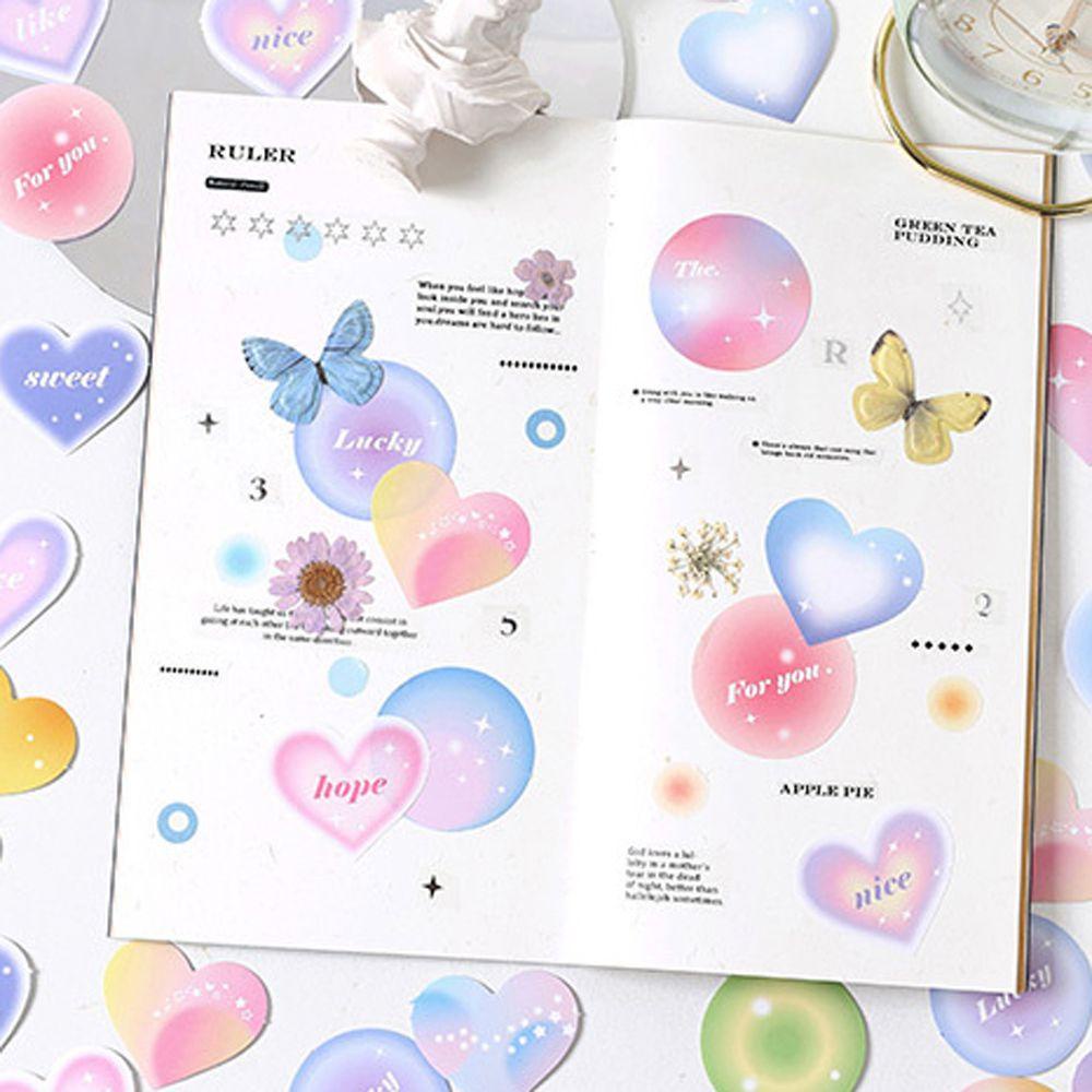 Agustina Gradien Alat Tulis Stiker Korea Ins Scrapbooking Tangan Akun Kotak-Kotak Jurnal DIY Stiker Hias