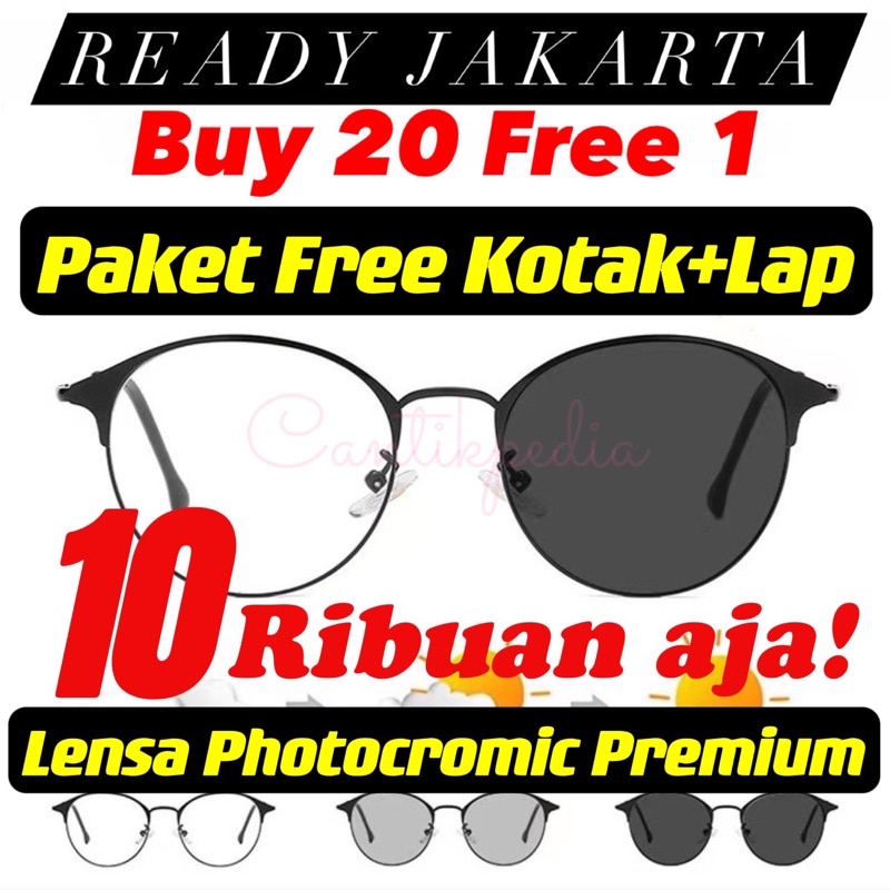 [TERMURAH] Kacamata Photocromic Korea / Anti Radiasi 2 In 1 Potokromik Photochromic Pria Wanita Fotocromic Potocromic