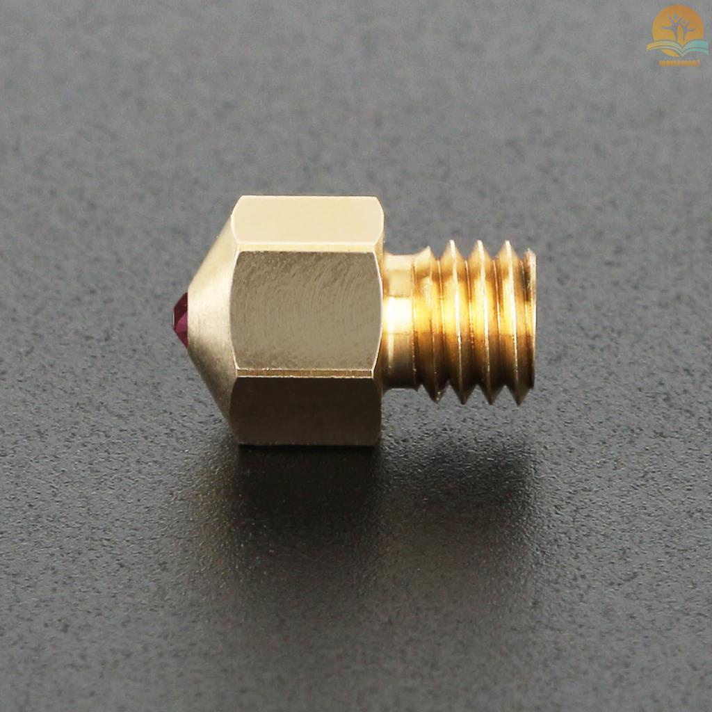 High Temperature MK8 Ruby Nozzle 0.4mm 3D Printer Parts for 1.75mm Filament PETG ABS PEI PEEK Compatible with Creality Ender 3 CR-10 Anet A8