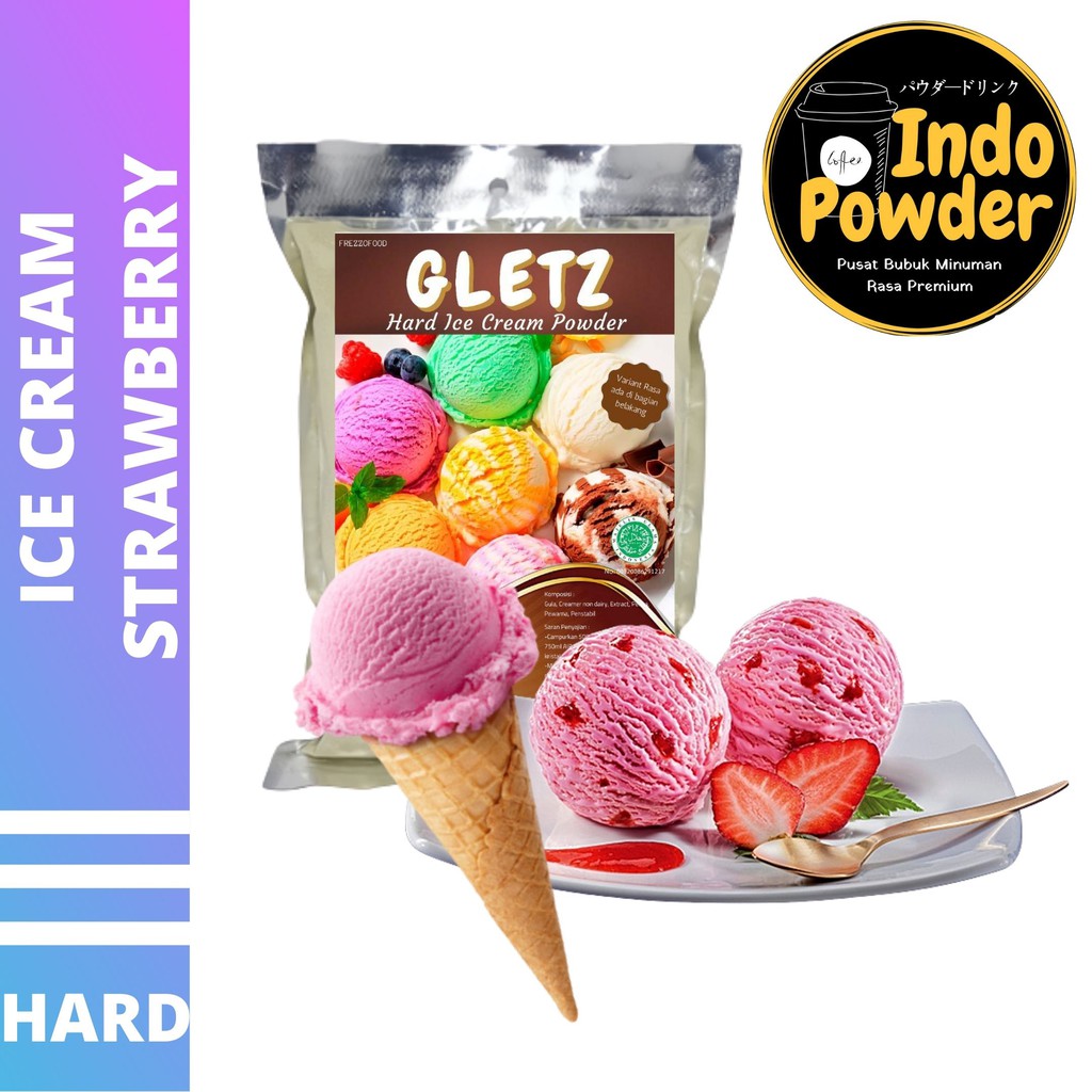 HARD ICE CREAM STRAWBERRY 1Kg - Bubuk Es Krim STRAWBERRY - Bubuk Es Krim - ICE CREAM Powder