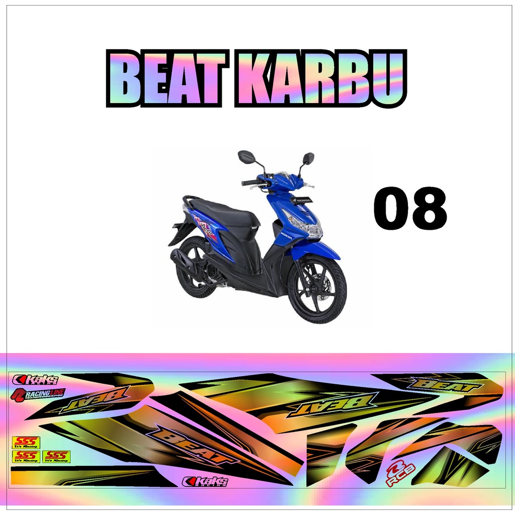 Sticker stiker HOLOGRAM Striping Beat Karbu - Sticker stiker List Variasi HOLOGRAM Honda Beat Karbu 