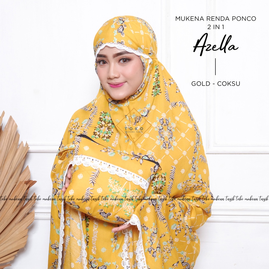 TOKO MUKENA TASIK - MUKENA AZELLA | MUKENA MOTIF RENDA PONCO 2 IN 1 AZELLA