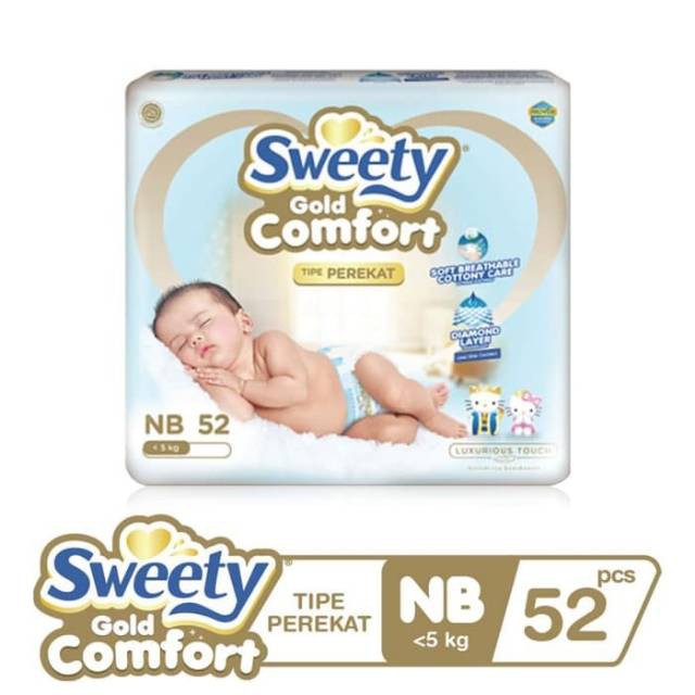 Sweety GOLD Comfort NB (New Born) 52 Tipe Perekat Bayi Baru Lahir