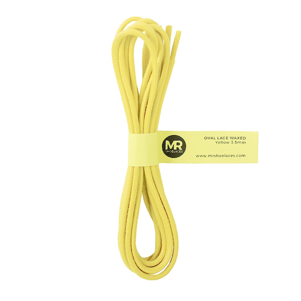 MR Shoelaces FC10 Kuning YELLOW Tali Sepatu Lilin Oval 3.5mm (Waxed Laces) 50cm 70cm 80cm 100cm 120cm 150cm 200cm - Premium Shoelace