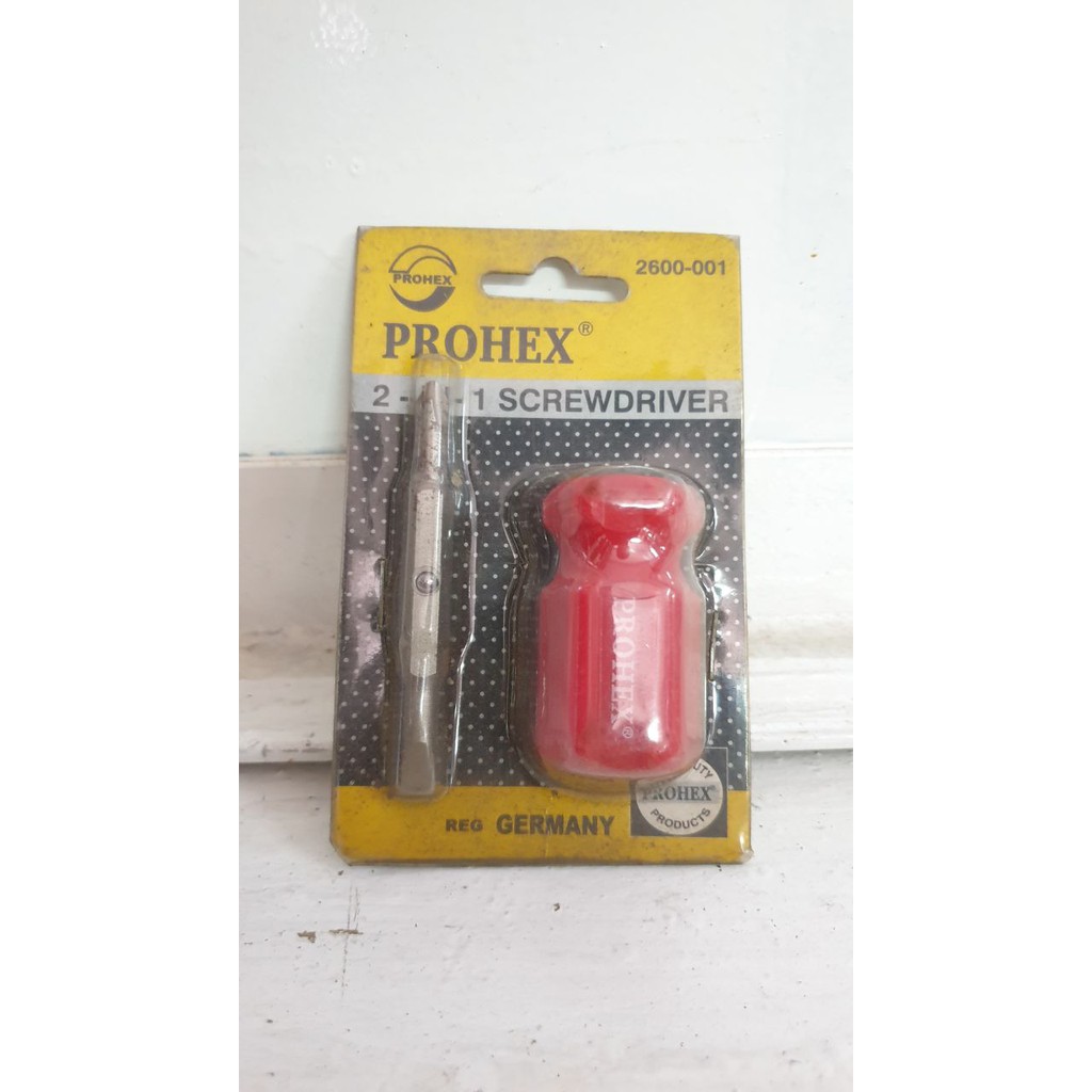 BAGUSNYA TERJAMIN Obeng Pendek 2-in-1 2 Way Screwdriver Prohex