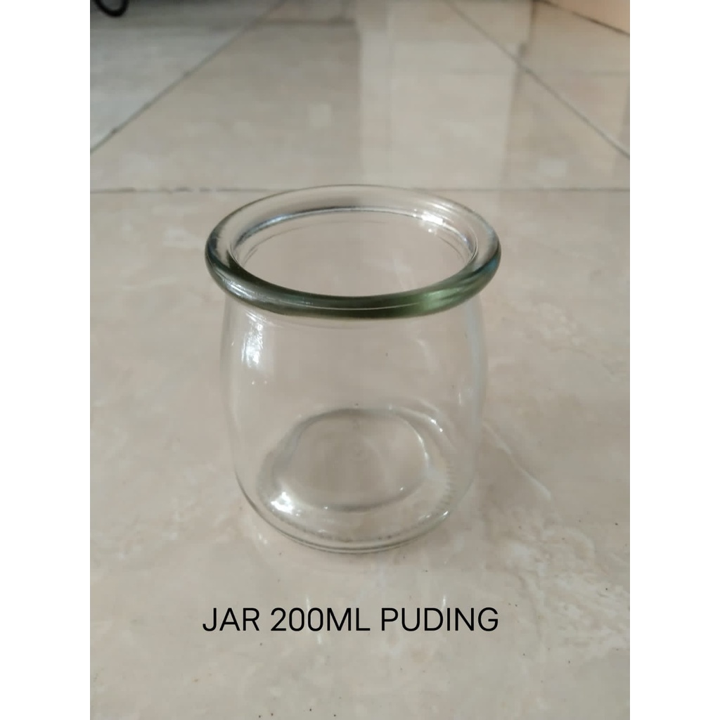 200ml TOPLES PUDDING TUTUP PLASTIK / JAR KACA 200 ml / BOTOL KACA / jar puding / jar panacota / jar 