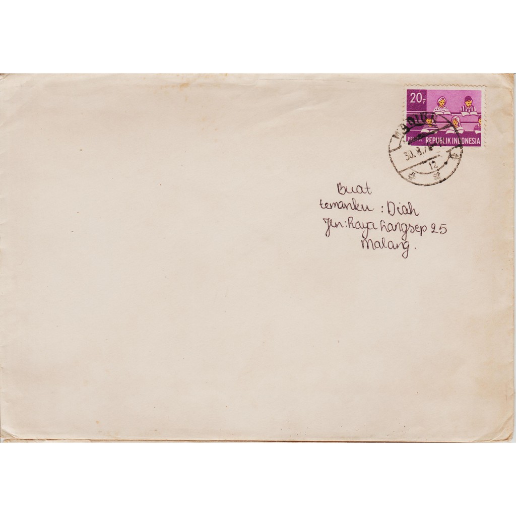

Perangko Filateli A3-64 Indonesia Cover 30.08.1978 From Madiun To Malang