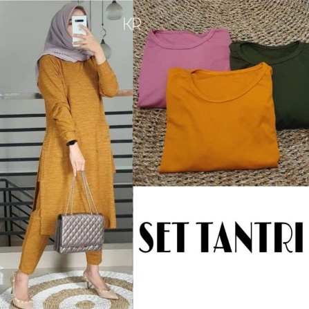 Setelan celana wanita kekinian terbaru 2022 setcel dan tunik syari wanita dewasa one set tantri