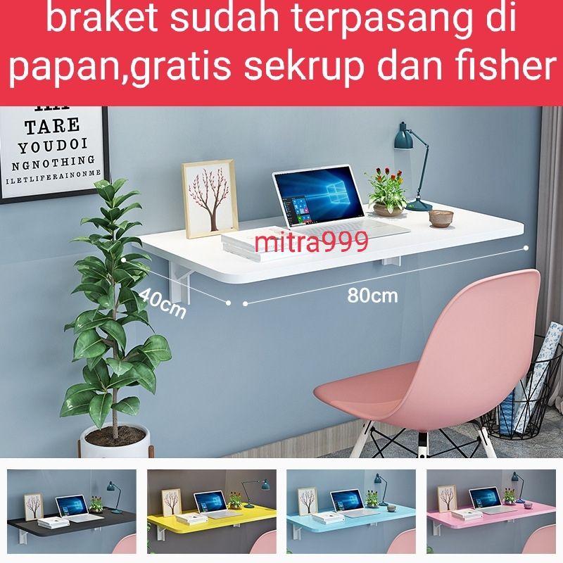 meja lipat dinding  ukuran jumbo 100 x30 80x 40 80 x30