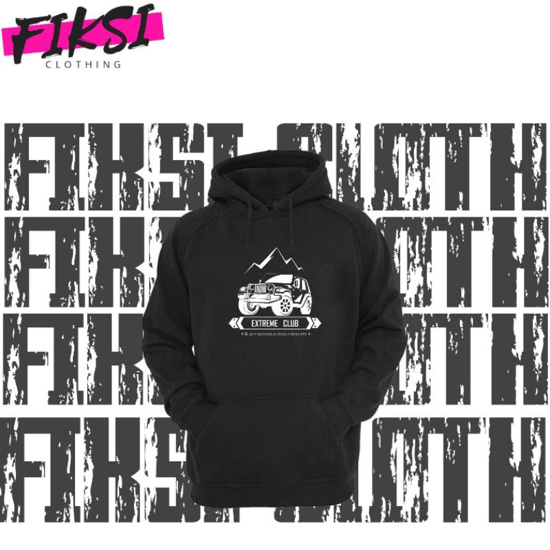 Jaket Sweater Hoodie Keren Offroad Extreme Club Logo - Fiksi Clothing