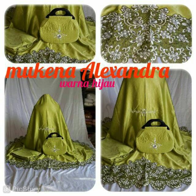 DISKON... Mukena Alexandra | semi sutra dove velvet + tas cantik