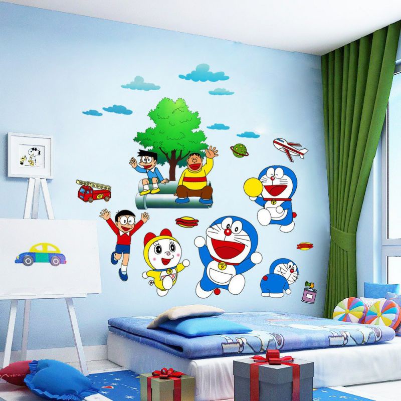 Sticker Dinding Doraemon / Stiker/ Sticker dibding doraemon / Wall Sticker Doraemon ukuran 60 x 90 C