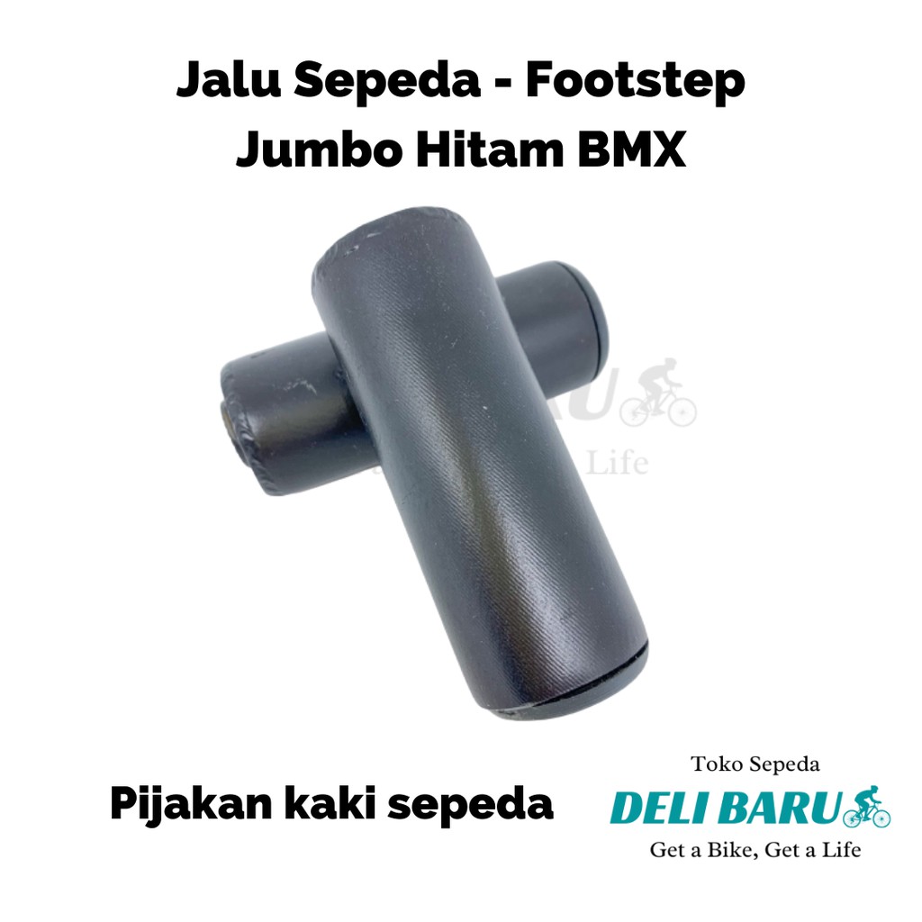 Jalu besi hitam murah pijakan kaki sepeda BMX as 15