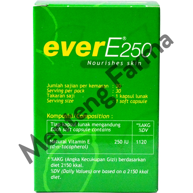 Ever E 250 IU 30 Kapsul - Suplemen Vitamin E untuk Kesehatan Kulit