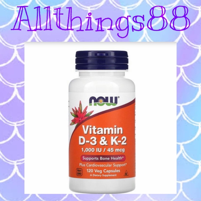 Vitamin D3K2 1000iu merk NOW ORIGINAL FROM USA 120 capsules