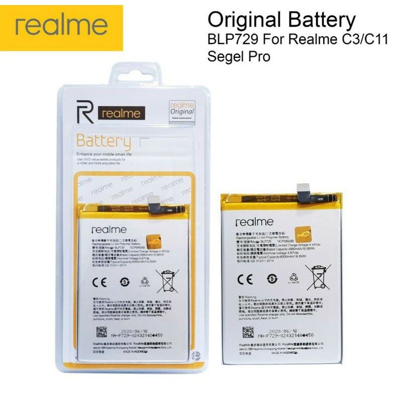BATRE REALME C3 / REALME 5i / REALME 5S BLP729 BATRAI BATTERY BATU HP ORIGINAL