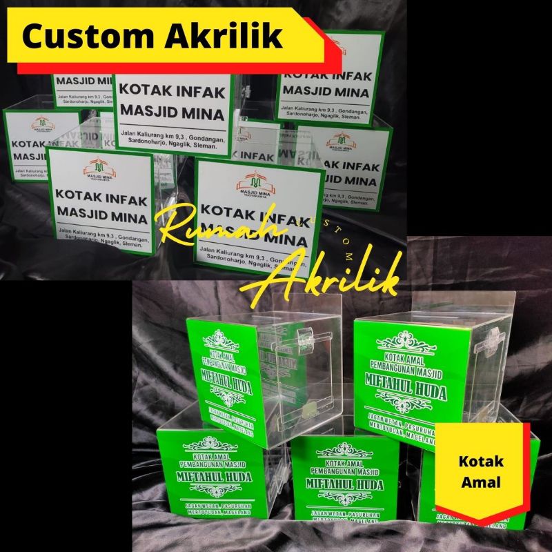 Jual Kotak Amal Akrilik Custom Desain Shopee Indonesia