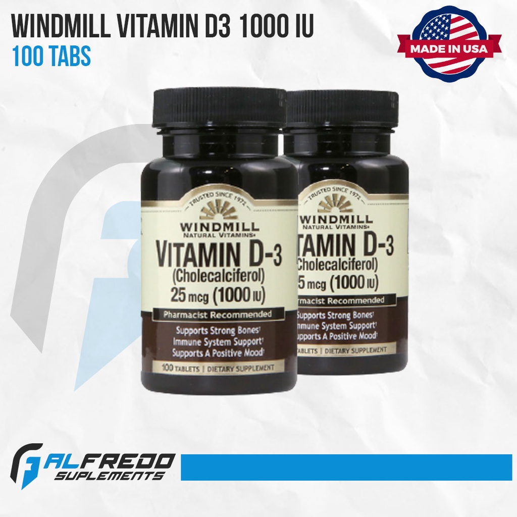 Windmill Vit D3 1000iu 25mcg 100tablet ORIGINAL