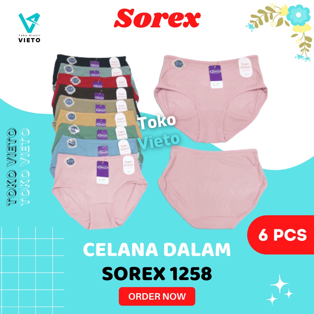 CD Sorex 1258 Mini Lusinan Celana Dalam Wanita Dewasa Sorek Isi 6 / Underwear Daleman Cewek Super St