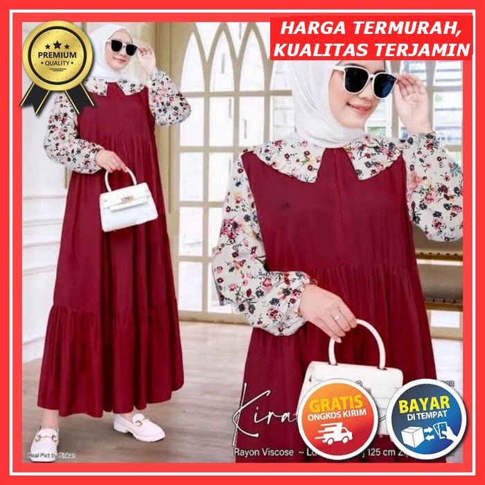 Gamis Remaja Kekinian Korean Style Lebaran Terbaru 2022 Baju Gamis Cewek Remaja Perempuan Premium Ta