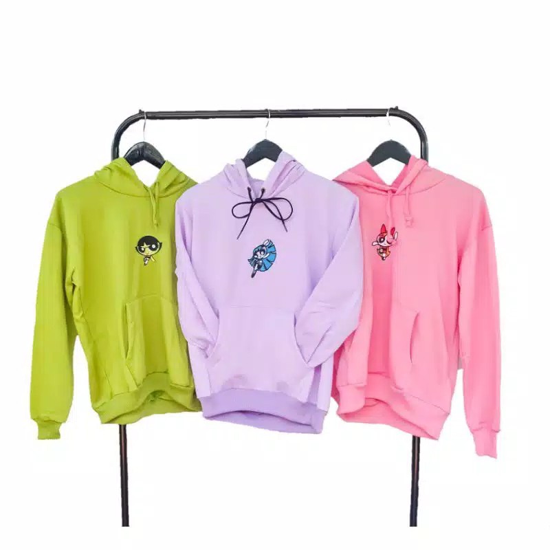 POWER PUFF GIRL HOODIE WANITA - ATASAN TEBAL PREMIUM