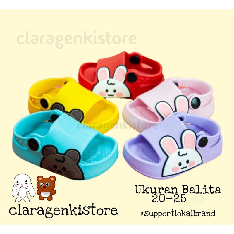 Dulux Sandal Anak Jelly Lucu Unisex Slop Tali Belakang Colorful Type 386 E / Sendal BTS Army Slop An