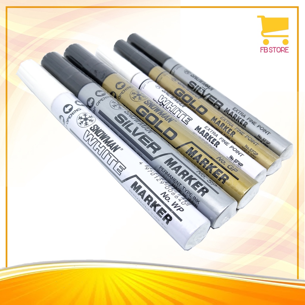 

Spidol Marker Permanent Snowman ORIGINAL Putih WP / EFWP, Gold GP / EFGP, Silver SP / EFSP