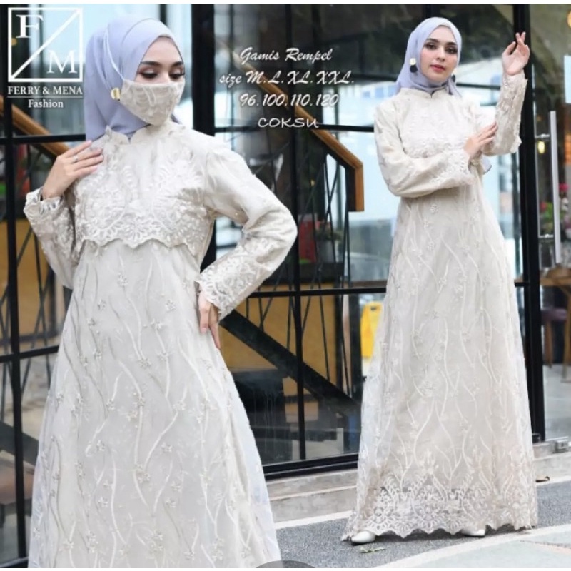 (COD) GAMIS RATU MODERN/Gamis pesta ratu/Kebaya gamis terlaris/gamis kondangan/gamis muslimah