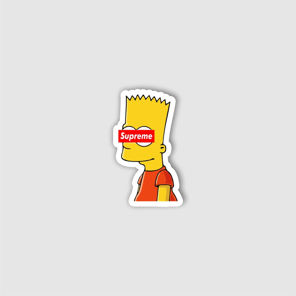 Stiker Sticker Brand Logo Supreme Simpson Red Graftac dan Vinyl Skate surf Band Grafiti pop art Case