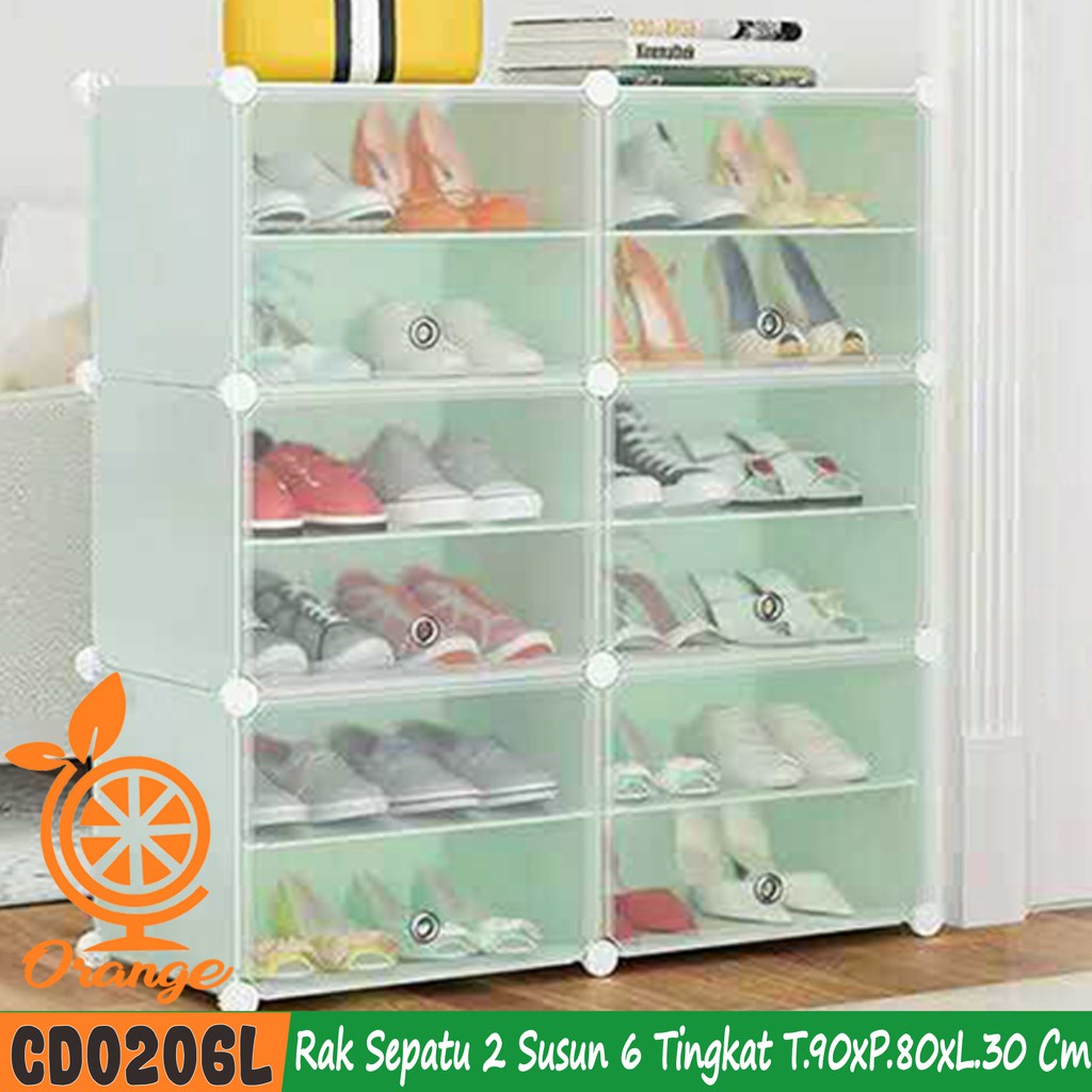 Rak Sepatu Portable Rak 2 Susun 6 Tingkat serbaguna Rak Sepatu 6 Tingkat Rak Susun