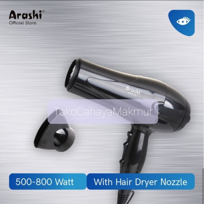 Arashi Hair Dryer APH 01 500w-800w - Pengering Rambut Professional