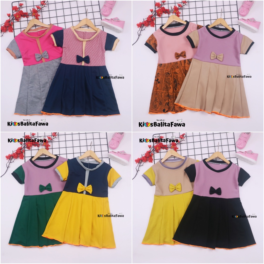 Dress Jasmine uk 3-4 Tahun / Dres Anak Cewek Balita Kaos Anak Perempuan Lengan Murah Pesta Adem