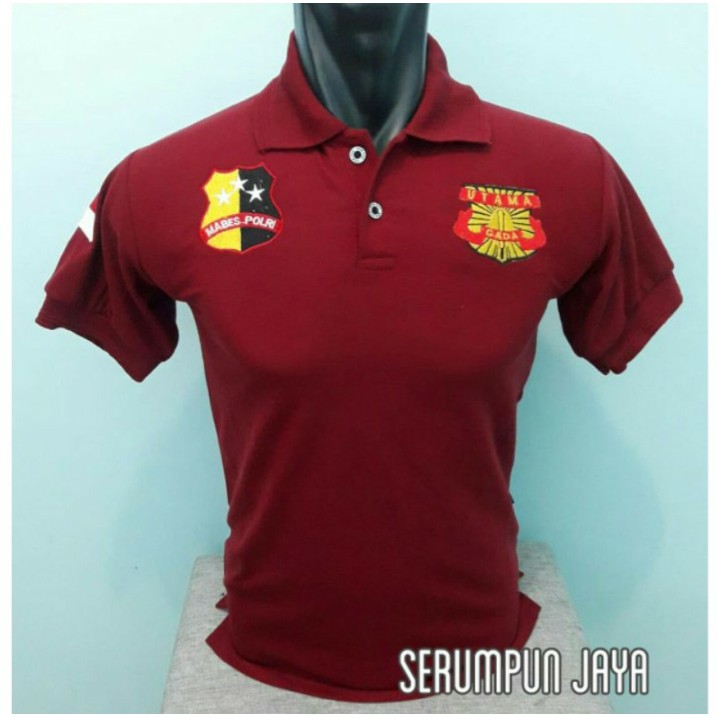 KAOS GADA UTAMA - KAOS KERAH GADA UTAMA - KAOS KERAH GADA UTAMA MERAH MAROON FULL BORDIR