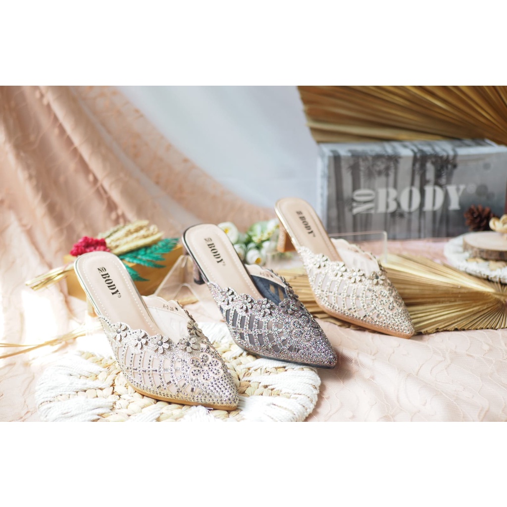 SANDAL HEELS PESTA WANITA NOBODY A-3B TERBARU SANDAL PESTA IMPOR WANITA KEKINIAN HEELS WANITA BISA C